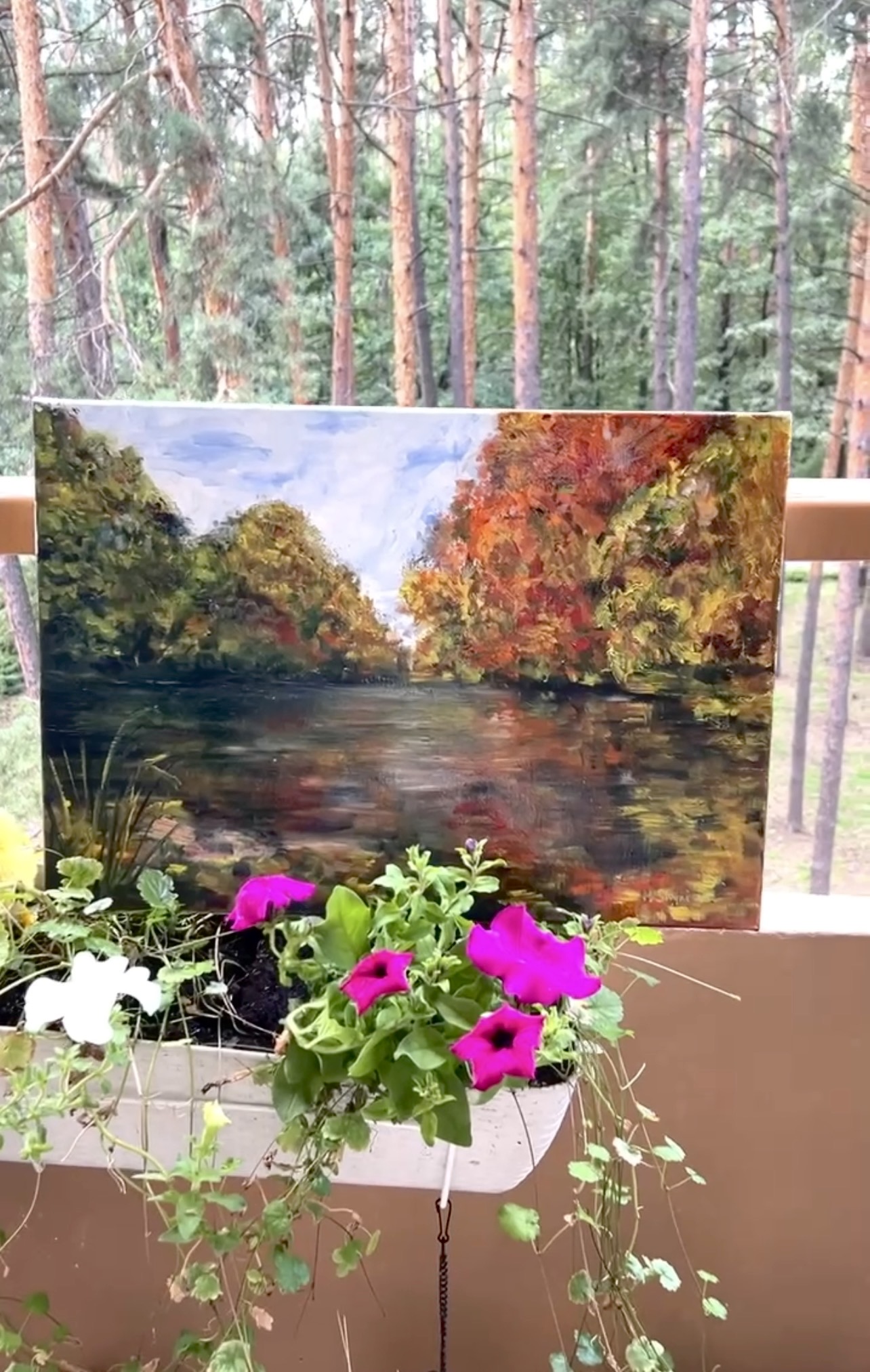 Autumn on the Aidar River. Starobilsk Region in Marina Stognieva’s studio after completion, Kyiv, 2022